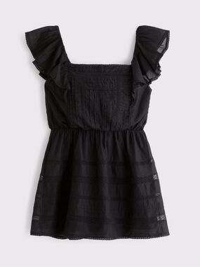 NWT Abercrombie Angel Sleeve Easy Waist Romper, XS - Black